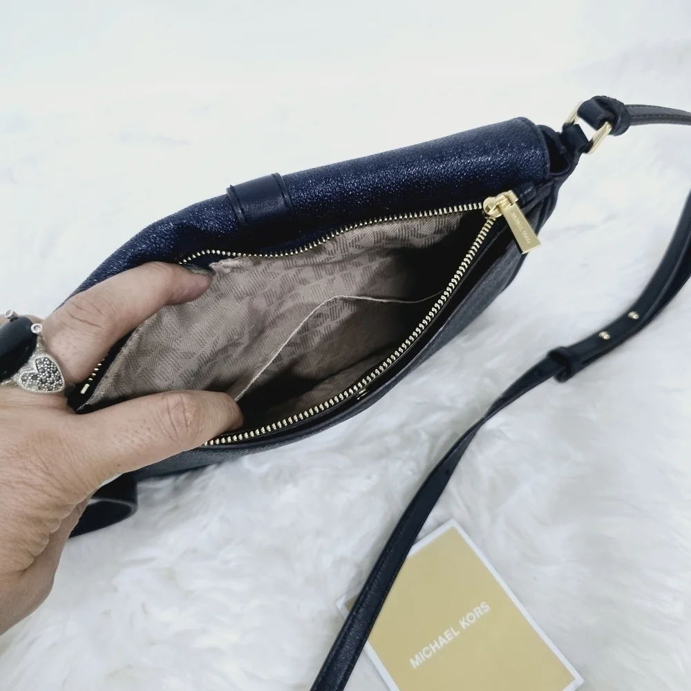 Michael Kors blue Charlton logo crossbody bag